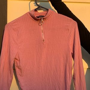 Basic Long Sleeve Solid Rib Knit Crop Top